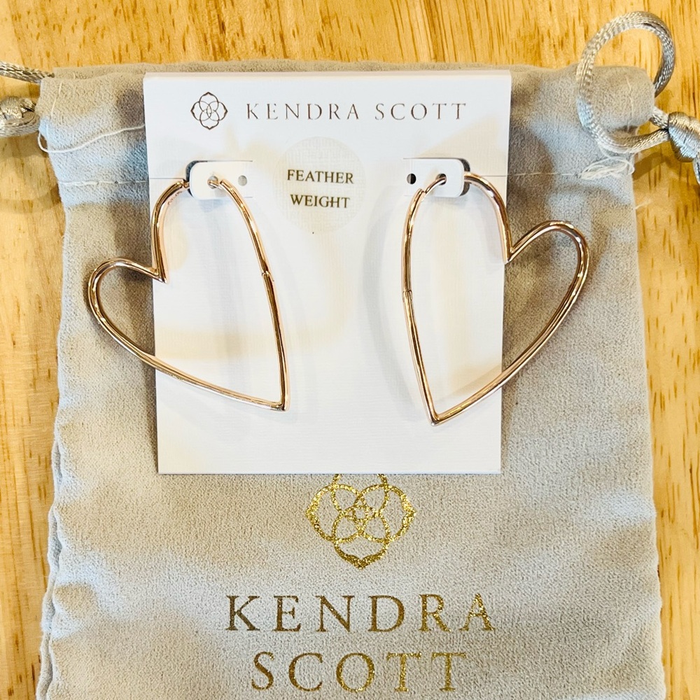 Kendra Scott Rose Gold Ansley Heart Hoops